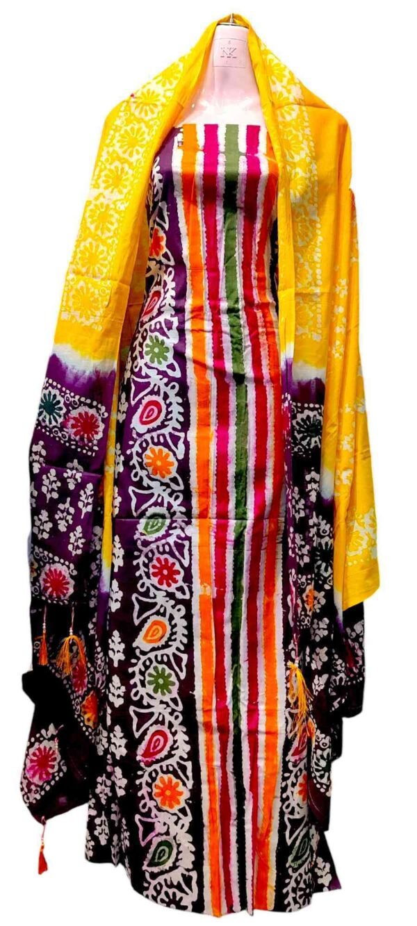 মোম বাটিক থ্রি পিস - Image 7