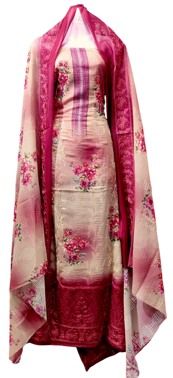 প্রিমিয়াম কোয়ালিটি পিওর জরজেট থ্রি পিস - Image 4