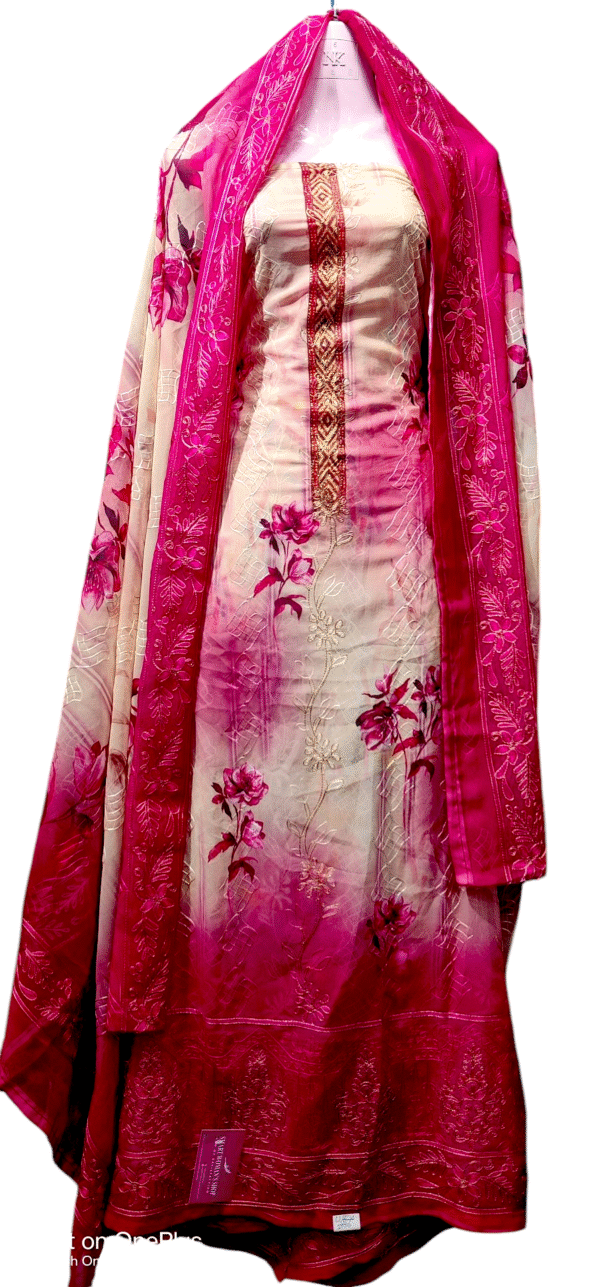প্রিমিয়াম কোয়ালিটি পিওর জরজেট থ্রি পিস - Image 3